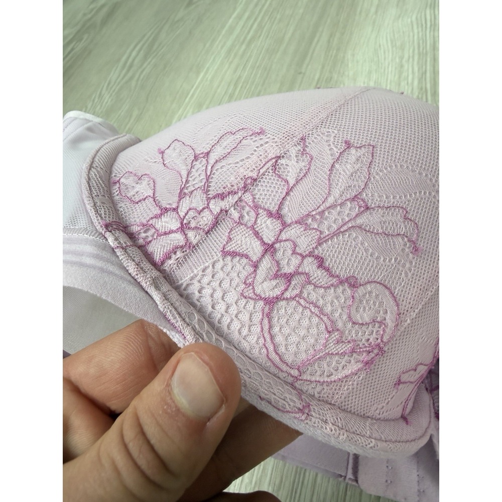 NWT Cacique Pale Pink Sexy Floral Lace Lightly Lined Demi Underwired Bra 46C - Picture 5 of 16